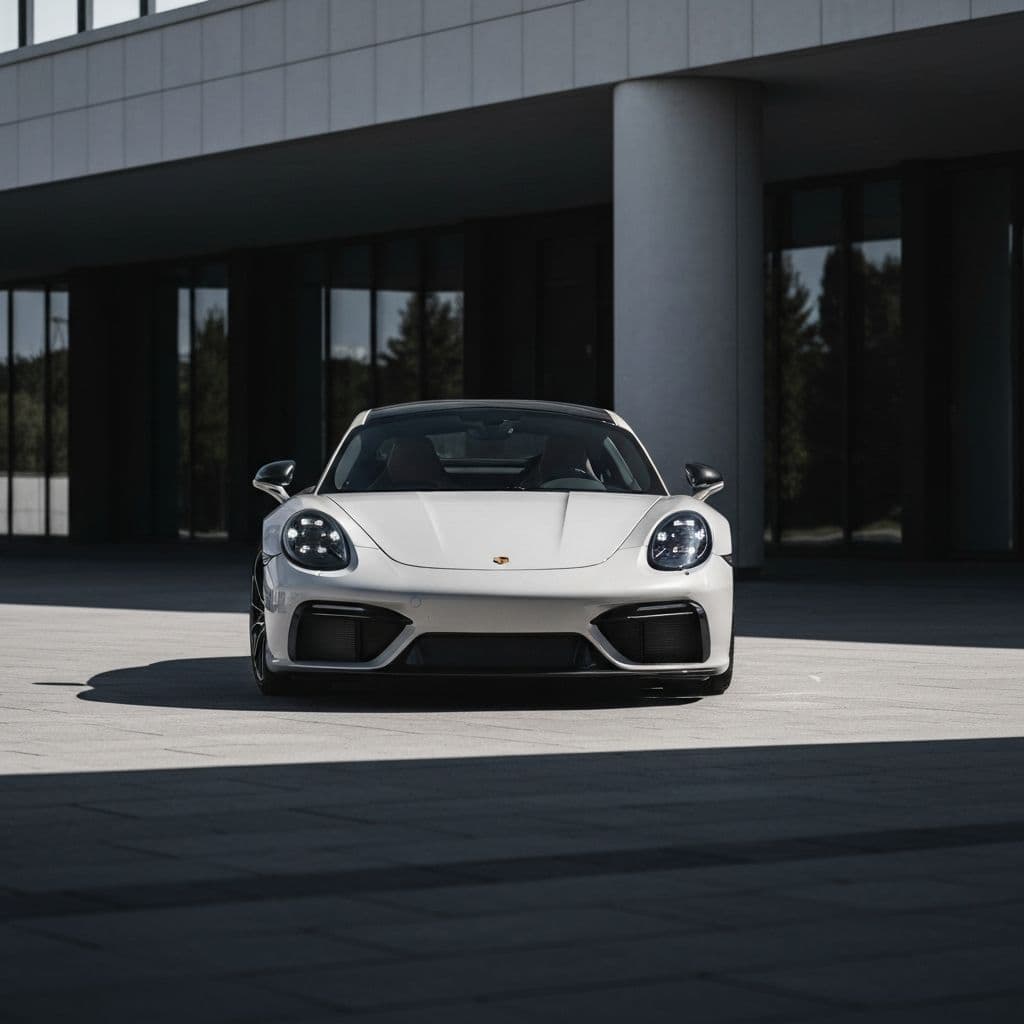 Freshly detailed luxury car with mirror-like paint finish